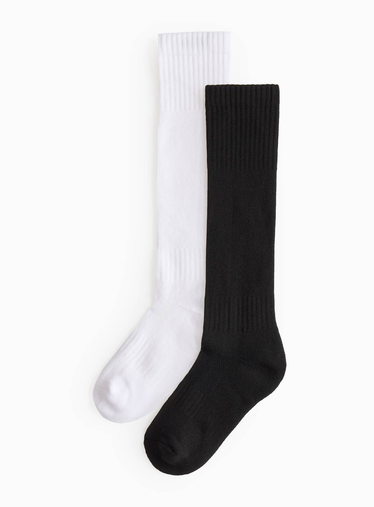 Black & White Football Socks 2 Pack 9-12 Infant - Image 1